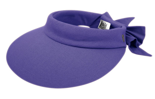 Cotton Solid Color Visor With Back Bow