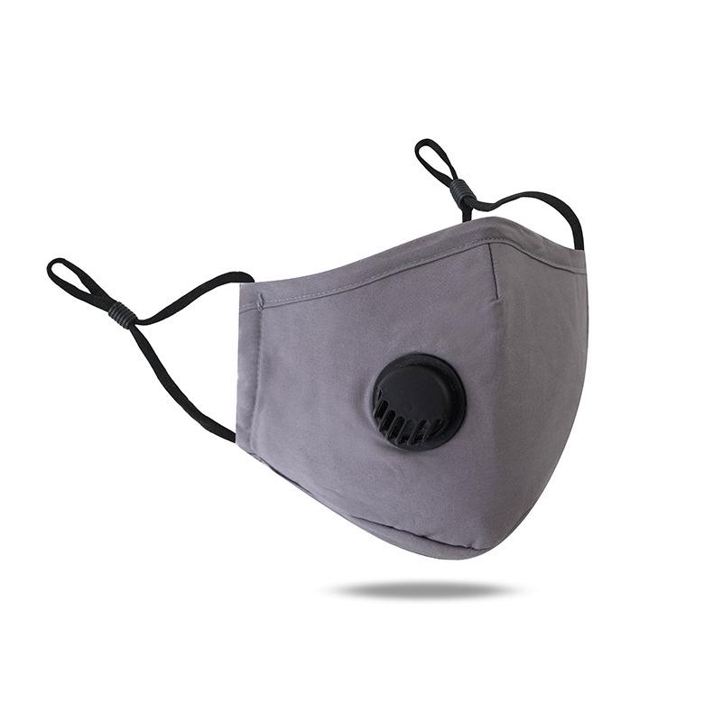 Solid Color Washable & Reusable Face Mask W/ Breathing Valve & Filter Pocket 