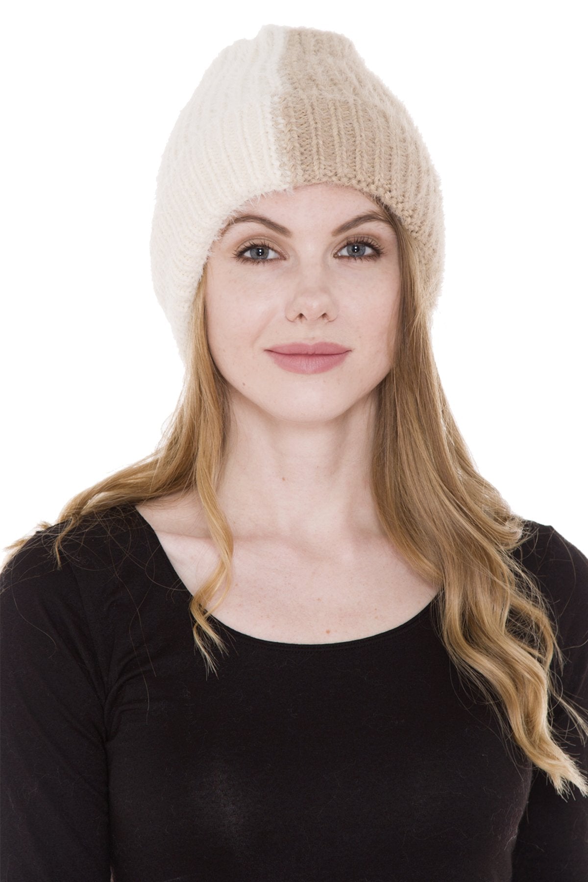 Color-Blocked Knitted Beanie W/ Fleece Lining 