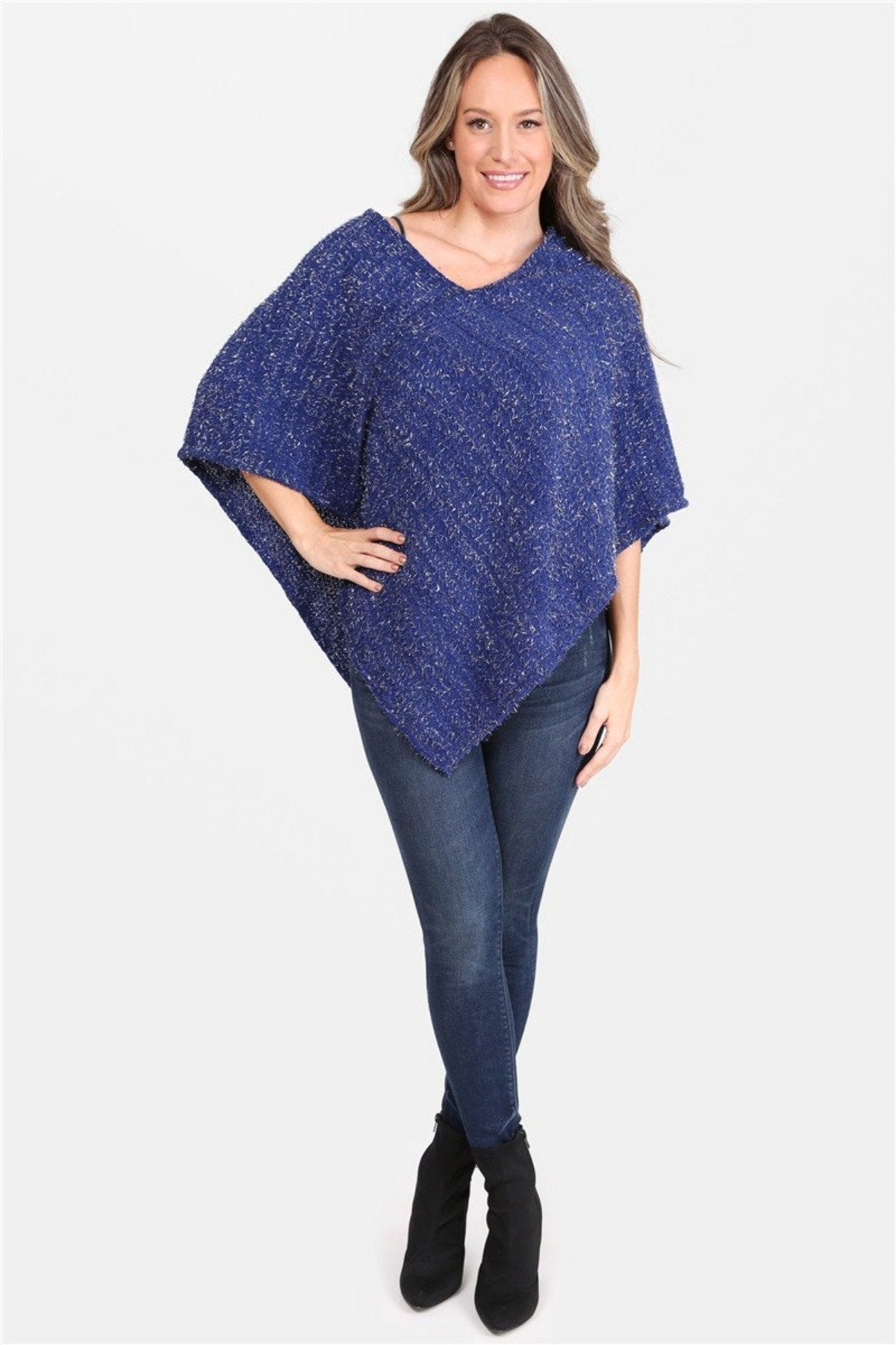 Solid Color W/ Lurex Poncho