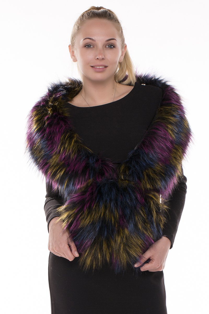 Mixed Color, Faux Fur Scarf