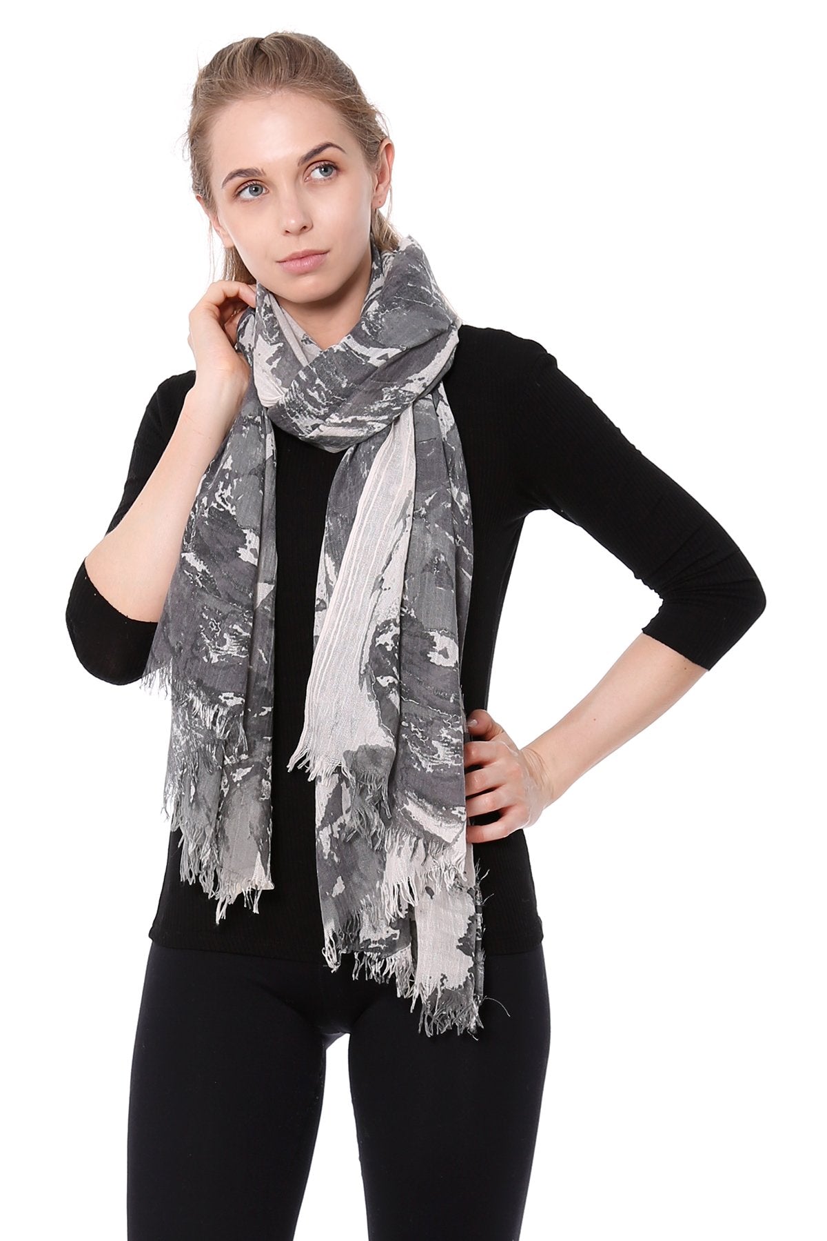 Circle Paint Oblong Scarf 