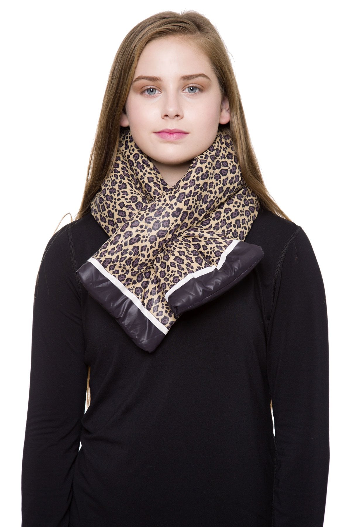 Leopard Cotton Filled Pull Through Scarf 