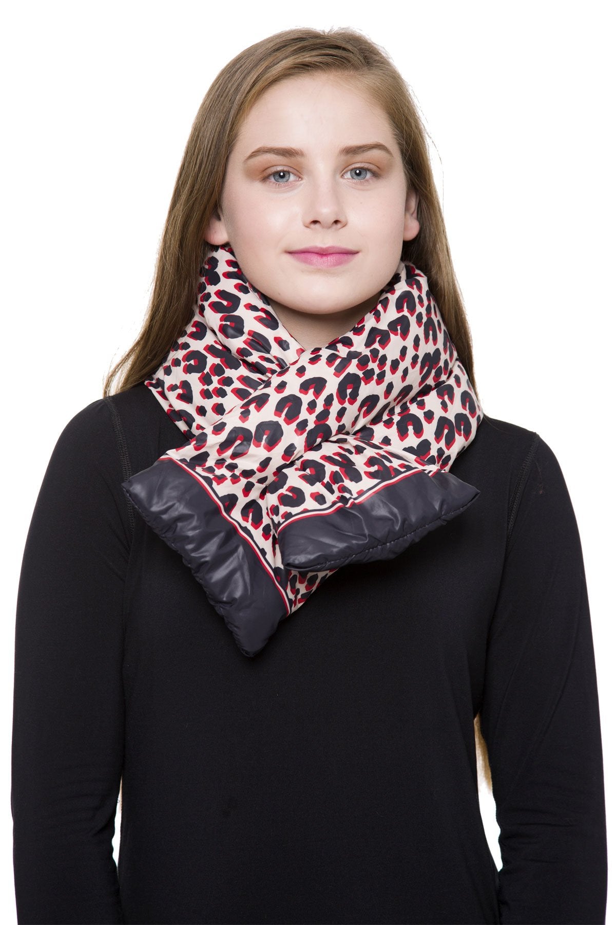 Leopard Cotton Filled Pull Through Scarf 