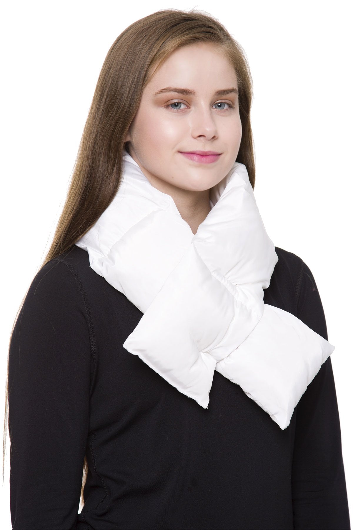 Cotton Filled Padded Square Segments Pull Through Scarf 