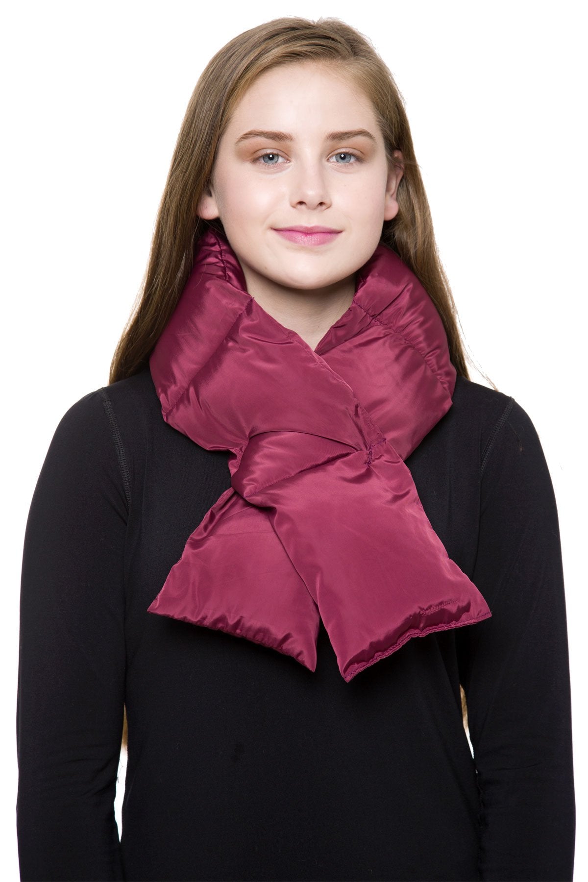 Cotton Filled Padded Square Segments Pull Through Scarf 
