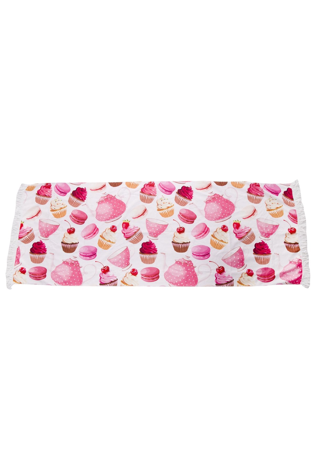 Cupcakes Print Wholesale Rectangle Beach Towel With Fringes 